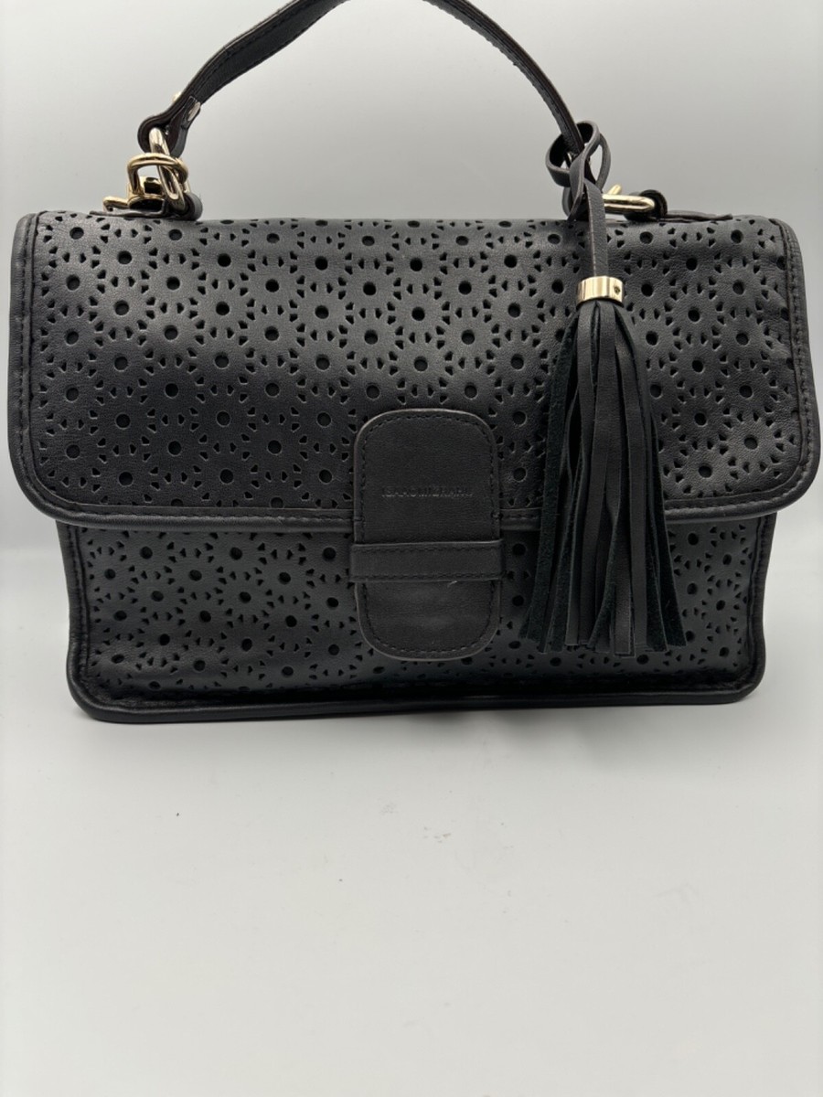 ミヤミヤ Isaac Mizrahi Black Perforated Leather Bag | eBay
