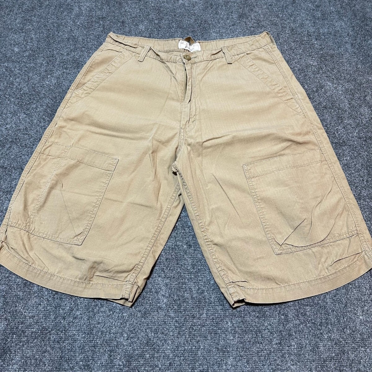 Levi Strauss Shorts Mens 36 Khaki Cotton High Rise Slash Pockets