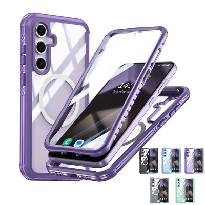 For Samsung S24 FE S25 Ultra S25 Shockproof Magnetic Clear Case+Screen Protector