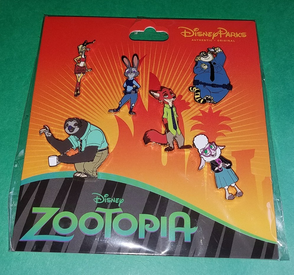 ディズニーパークス ズートピア zootopia ピンズ、ピンバッジ 6個セット Disney Pins Zootopia Booster Set Authentic Disney Parks NEW