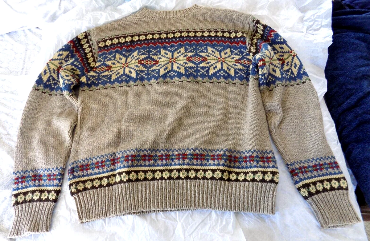 POLO RALPH LAUREN SWEATER SNOWFLAKE FAIR ISLE NORDIC KNIT Vintage Medium |  eBay