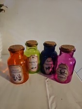 Cokaniy Halloween Glass Potion Bottle,4 Set of Apothecary Bottles