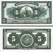 Peru 5 Soles 1965, aAU, P-83