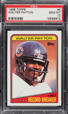 1988 Topps FB Card # 5 Walter Payton '87 RECORD BREAKER HOF