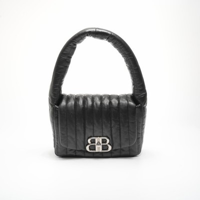 Authentische BALENCIAGA MANACO gepolsterte gesteppte Leder-Schultertasche mit...