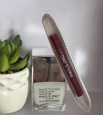 Nails Inc Back To Life Instant Nagelhautentferner 14ml & Pusher Tool Brandneu