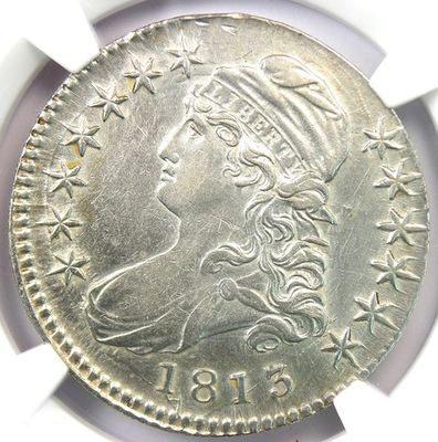 #ad 1813 Capped Bust Half Dollar 50C Coin Certified NGC AU Details Rare Date $665.00