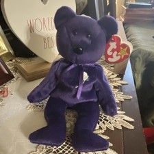 Ty Beanie Babies Princess Diana Bear Purple Plush 1997