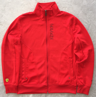 Ferrari Puma mens Racing Motorsport Red Track Top Jacket Zip Sweater size M