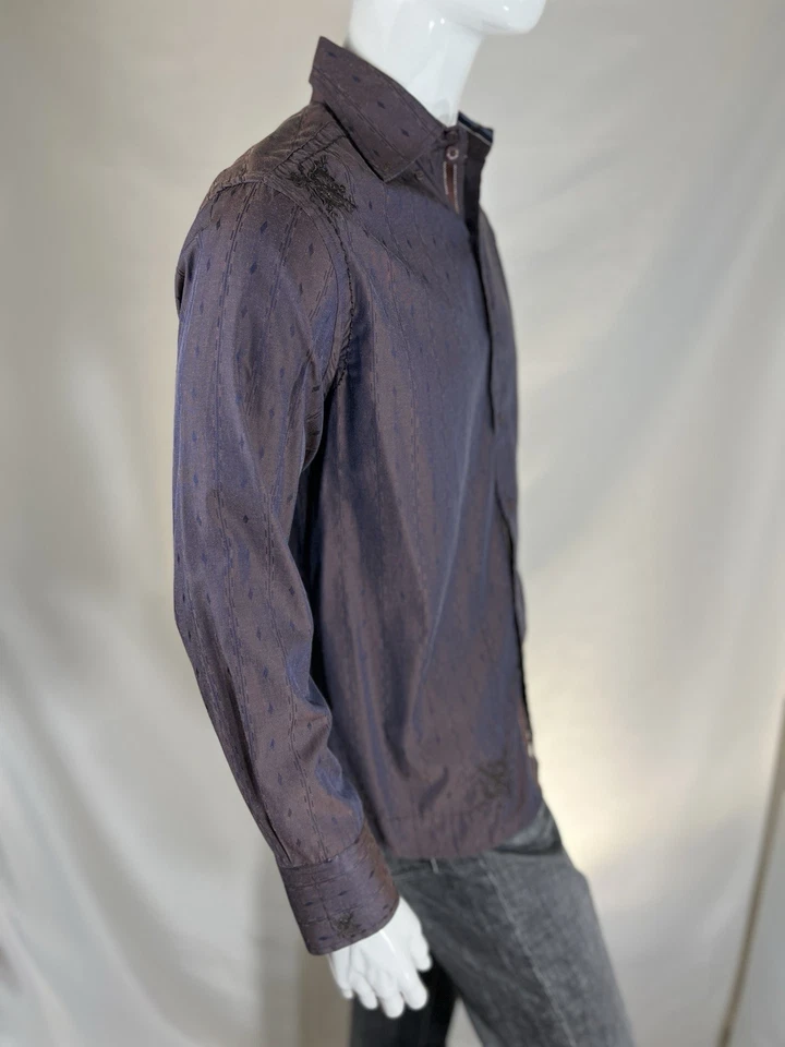 Vintage English Laundry Maroon Gentleman’s Shirt Eye Turning Design Size Small - Image 3 of 4