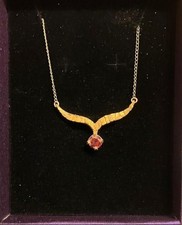 ALASKA GOLD NUGGET & RUBY NECKLACE