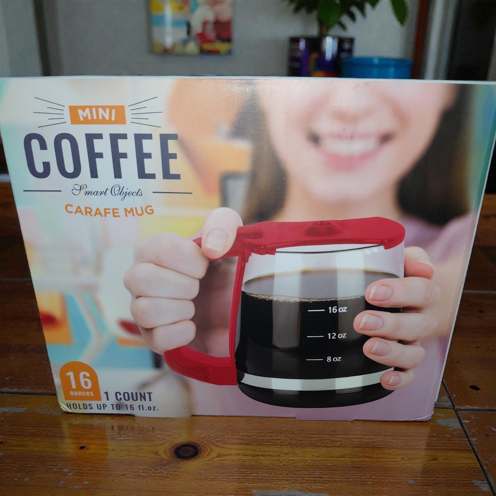 Red Carafe Style Coffee Pot Shaped Mug Novelty 16oz Hot Holiday Stocking Stuffer