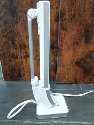 OttLite White Gray Adjustable Modern Desk Lamp Glossy Plastic Rectangle Shade