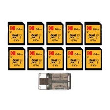 Kodak 64GB Class 10 UHS-I U1 SDXC Memory Card Bundle with Card Reader
