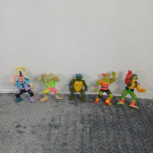 Vintage Teenage Mutant Ninja Turtles Action Figure Lot 5 Vintage Original Toys