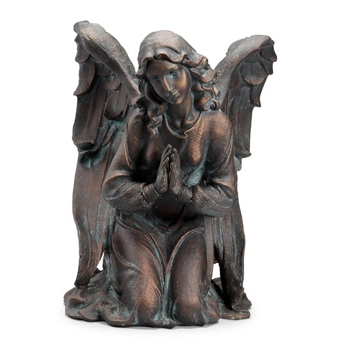 SPI Home Antique Brinze Finish Thoughtful Angel Garden Sculpture - Picture 2 of 4