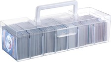 1 Clear Plastic Trading Card Storage Box Plastic Card Storage Case with Dividers