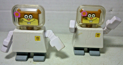 2 2009 Viacom Sandy Cheeks Figurine Toys ~ Burger King ~ Spongebob Friends
