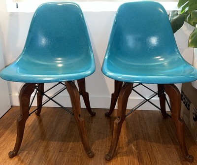 2 Modernica Peter Shire Prince Charles Eames Chair Fiberglass Shell Violin 2009