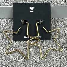BaubleBar Star Hoop Earrings Gold Tone Jewelry Celestial Statement Festival
