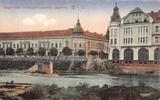 L510 Romania Nagyvarad Oradea Crisul river bridge 1915 vintage postcard