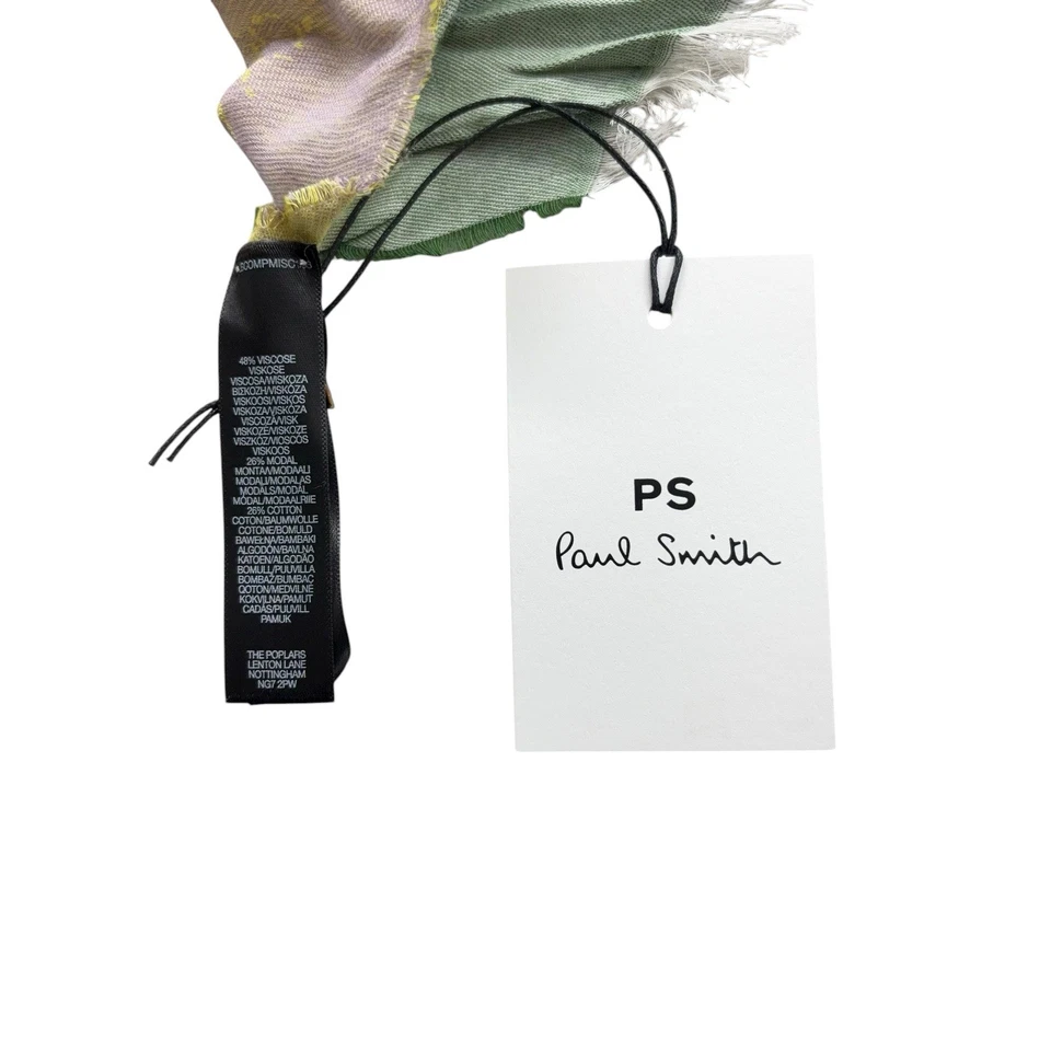 Paul Smith Bufanda Para Hombre Multicolor Rayas Ligero Flecos Ribete Talla Única Foto 4 de 4