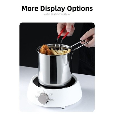 304 Edelstahl Mini Friteuse Topf Kompakte Größe Pfanne für Hausmannskost