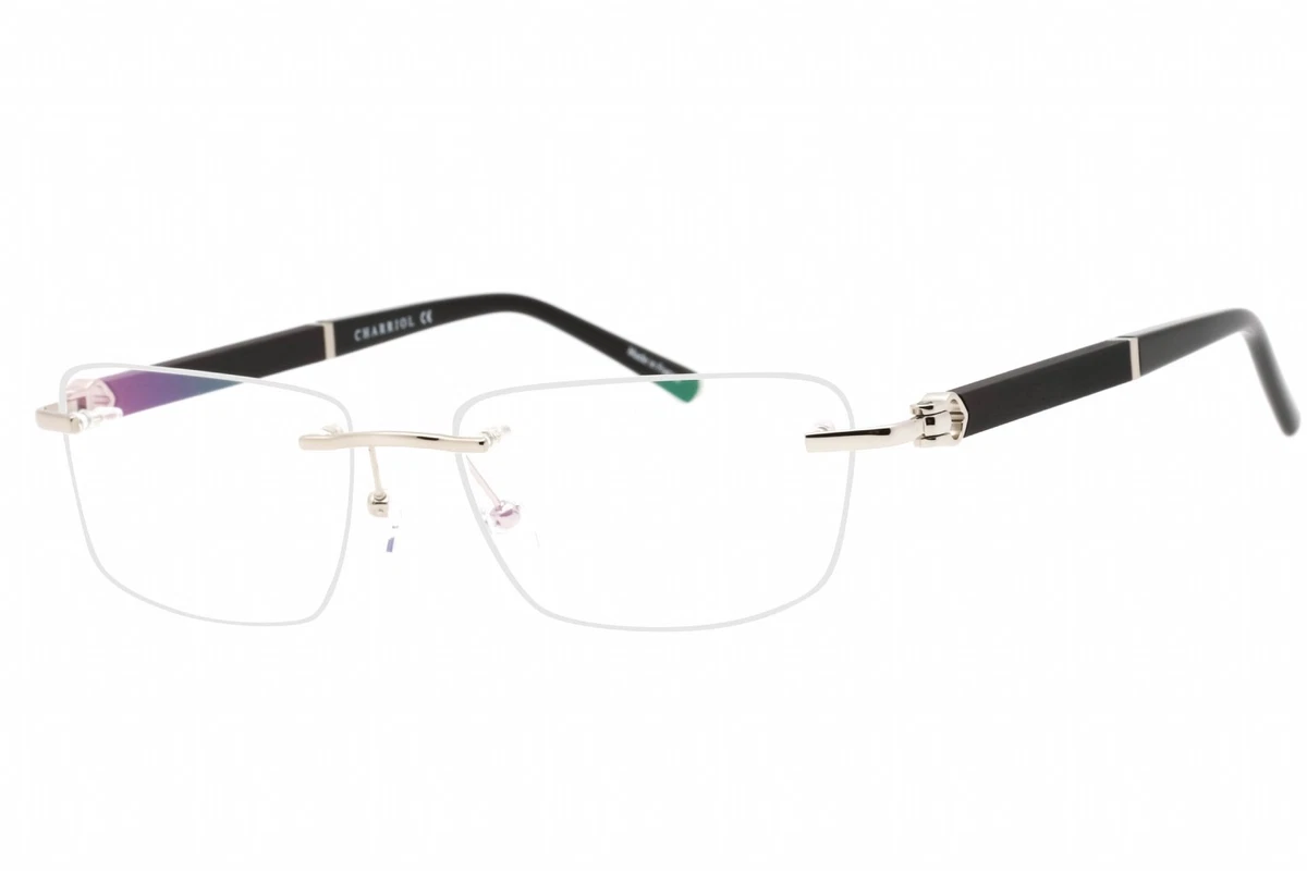 NWT Charriol PC75109-C02 57mm Shiny Silver Black Eyeglasses PHILIPPE CHARRIOL Eyeglass Frames PC75076-C02-58, Size 58mm  main image 3