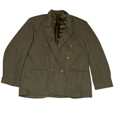 Vintage City Streets Olive Green Double Breasted Blazer Jacket Mens 44 Large
