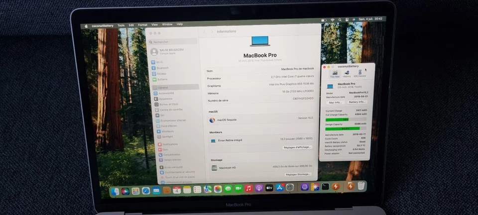 Apple MacBook Pro 13" 2018 · i7 · 16GB · 500GB, photo 2 sur 5