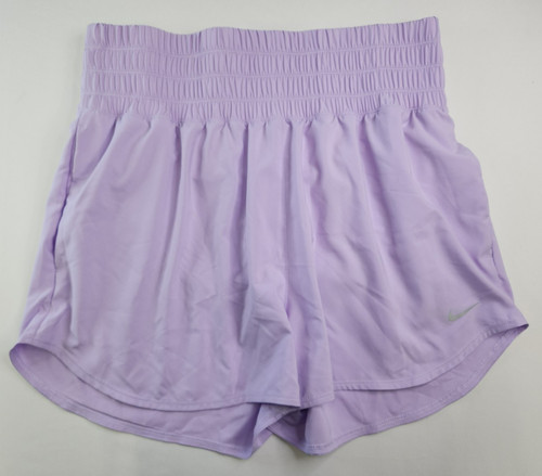Nike Womens Purple 3" High Waist Brief Lined Athletic Shorts Size L DX6642-512