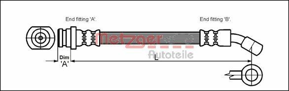Bremsschlauch Vorne Links Rechts Metzger 4110072 FÜR Suzuki-image