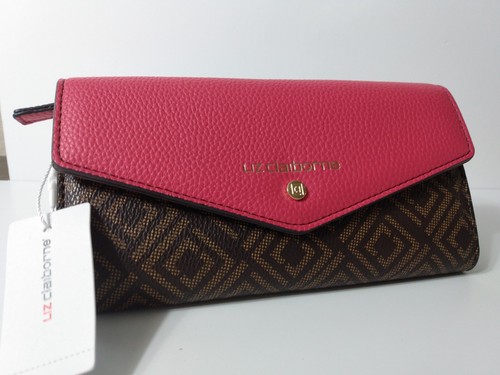 Liz Claiborne Envelope Clutch Wallet Women's Brown and Magenta NWT - Picture 2 of 11
