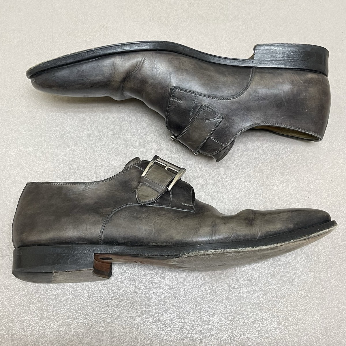 Magnanni Marco Monk Strap Dress Shoes Men 9 M Gray Leather  display picture 2
