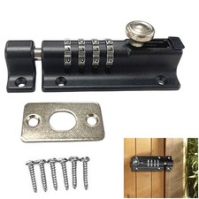 Combination Bolt Lock Slide Hasp Shed Garden Gate Locking System