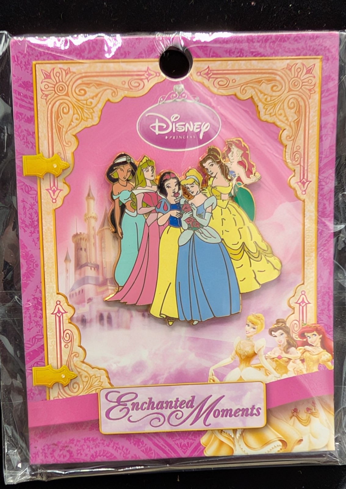 Disney Princesses Pin Ariel Cinderella Belle Snow White Jasmine On Card NEW
