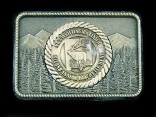 SJ01109 GREAT  NRA WHITTINGTON CENTER TROPHY ELK HUNT  HUNTING BELT BUCKLE