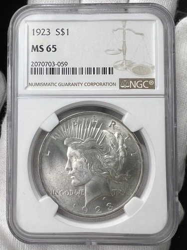 1923-P $1 Peace Dollar 90% Silver NGC MS65 Philadelphia Coin