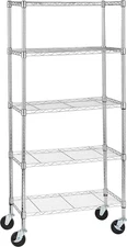 5-Shelf Adjustable Heavy Duty Storage Shelving Unit Metal Wire Rack Chrome