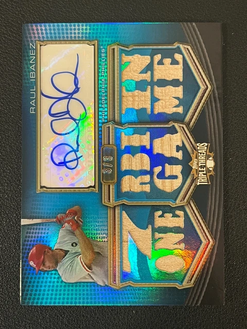 Raul Ibanez 2010 Topps Triple Threads Auto Relic Sapphire /3 Phillies
