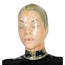 Clear Latex Hood Open Nostril Mouth Hole Rubber Mask Clubwear Fetish BDSM 0.4mm