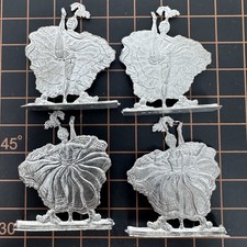 Berliner Zinnfiguren Victorian Dancing Girls Tin Flats Toy Soldier Civilian Lady