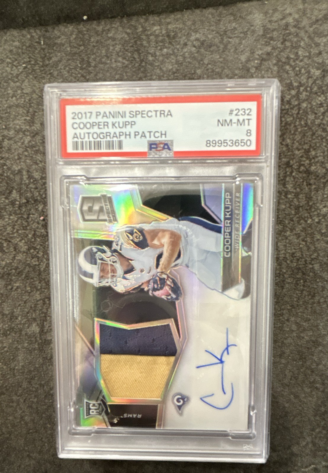 2017 Panini Spectra - Rookie Patch Autographs Cooper Kupp #232 /99 (AU, MEM, RC)