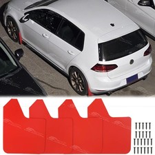 For VW Polo Golf MK5 MK6 MK7 4X Red Wide Rally Mud Flaps Splash Guards Mudguards