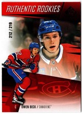 2023-24 SP Game Used Authentic Rookies Red OWEN BECK 213 /219 Montreal Canadiens
