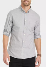 NEW Goodfellow Co. Men's Every Wear Oxford Button-Down Shirt Gray Size 2XL