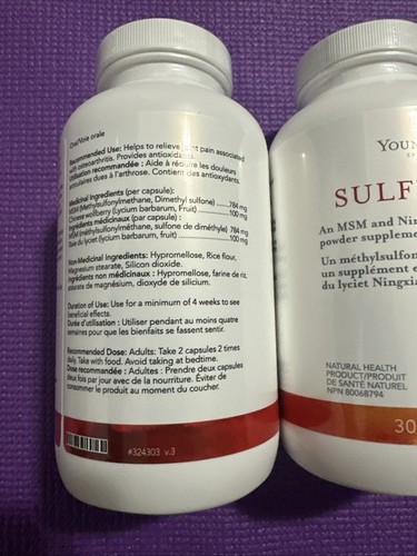 2 Pack Young Living Essential Oils - Sulfurzyme Supplement - 300 Capsules 09/26 - Afbeelding 3 van 3