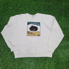 Vintage 1991 Bear Sweatshirt Womens Large 21x23 Cropped USA