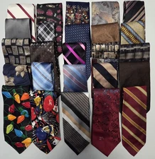 Lof Of 50 Neckties Good Mix Quilting Craft Cutter Wholesale Tie Lot As Pictured