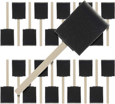 2 Inch Foam Sponge Wood Handle Paint Brush Set Value Pack of 20 - Lightweight,